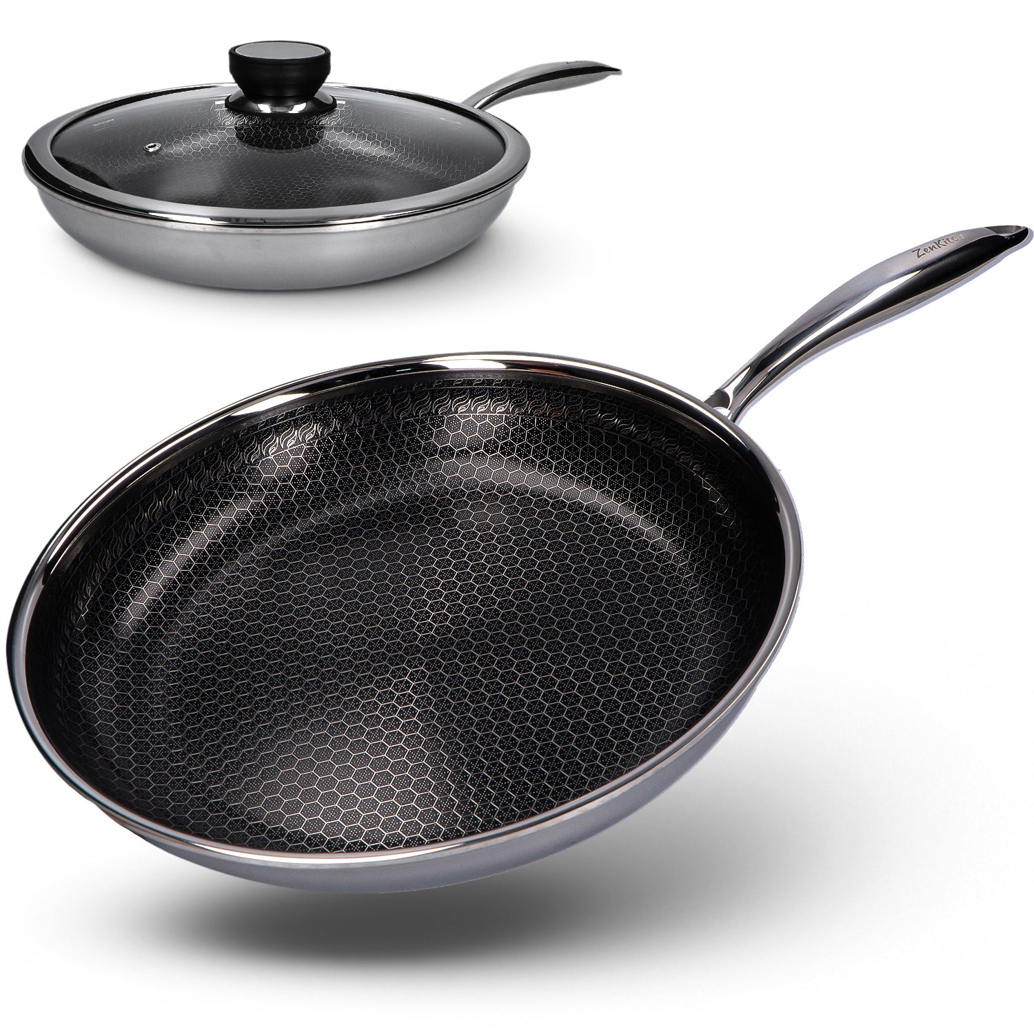 ZenKitch Honingraat Koekenpan Ø 28 cm met Deksel