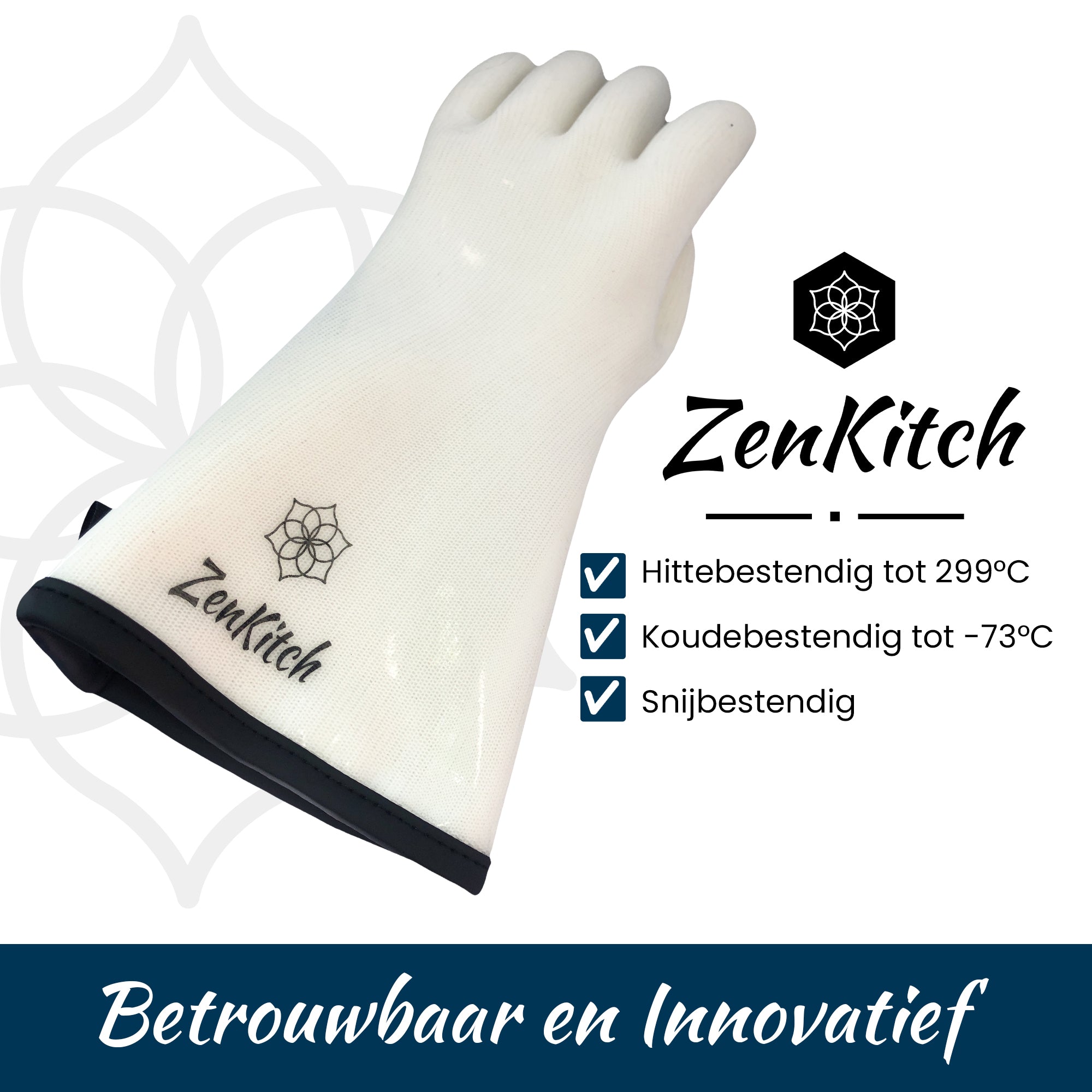 ZenKitch Siliconen BBQ Handschoenen Wit