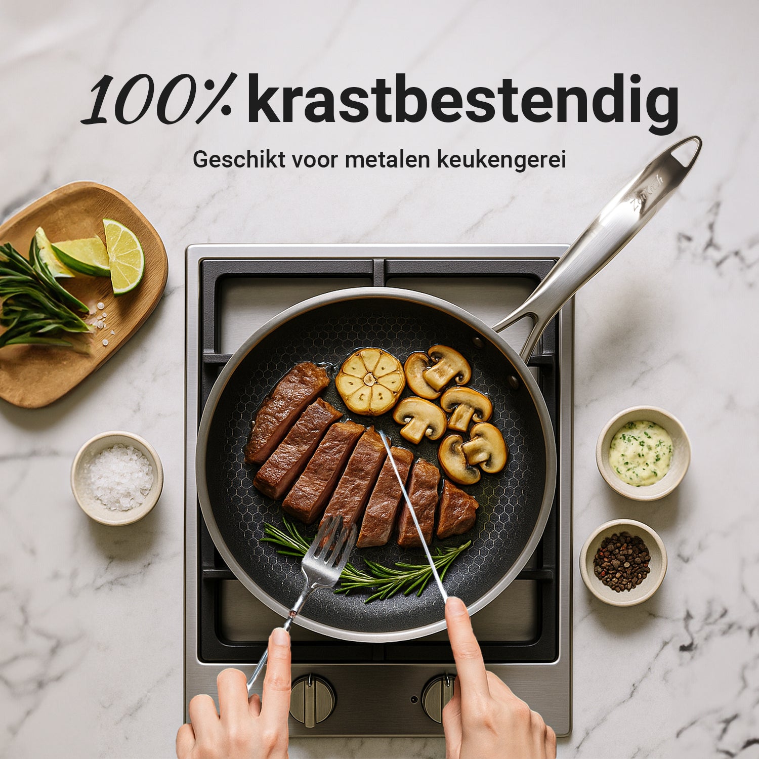 ZenKitch Honingraat Koekenpan Ø 28 cm met Deksel