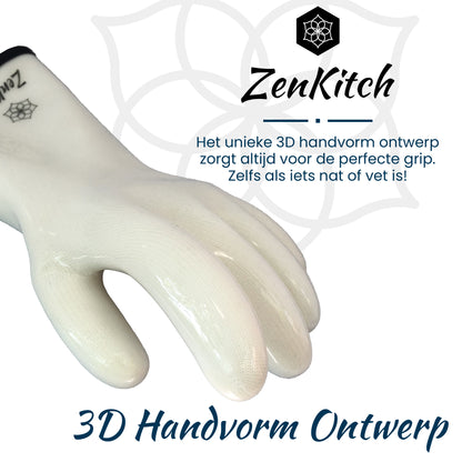 ZenKitch Siliconen BBQ Handschoenen Wit