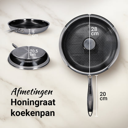 ZenKitch Honingraat Koekenpan Ø 28 cm met Deksel